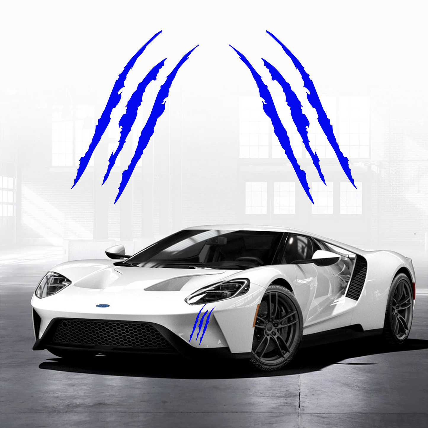 2 pcs Monster Claw Marks (M79) Headlight Decal Available in Eleven Colors! Sticker Stripes Scratch Decal Vinyl for Sports Cars SUV Pickup Truck Window Motorcycles by CustomDecal US (Blue)
