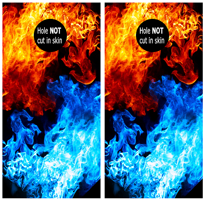 Red and Blue Flame (CH4) Set of 2 Cornhole Board Wraps Vinyl Decal Skins | Waterproof | Easy to Apply | Rapid Air Release by CustomDecal US
