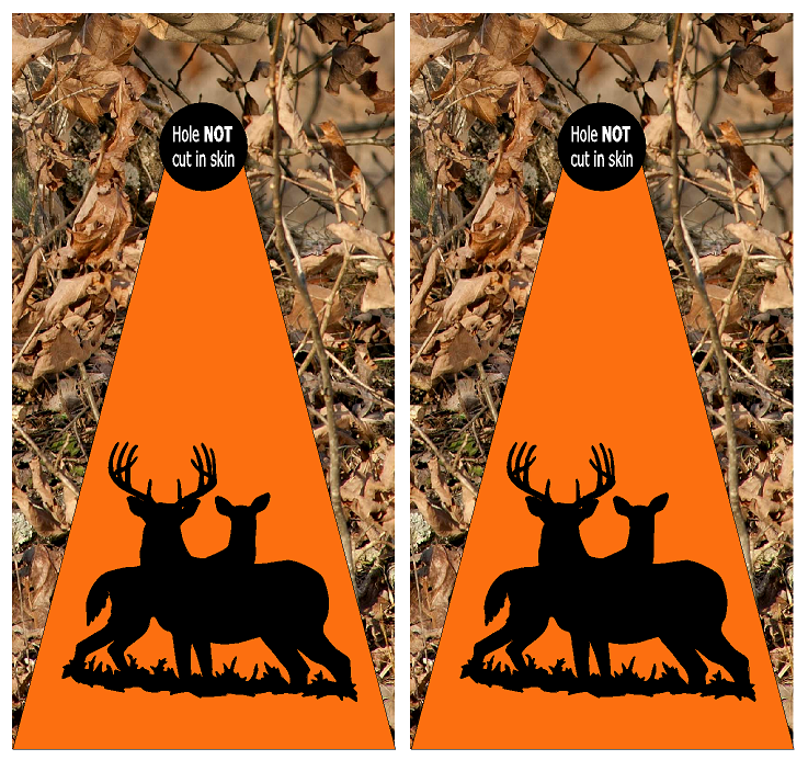 Deer Orange and Camo (CH6) Set of 2 Cornhole Board Wraps Vinyl Decal Skins | Waterproof | Easy to Apply | Rapid Air Release by CustomDecal US