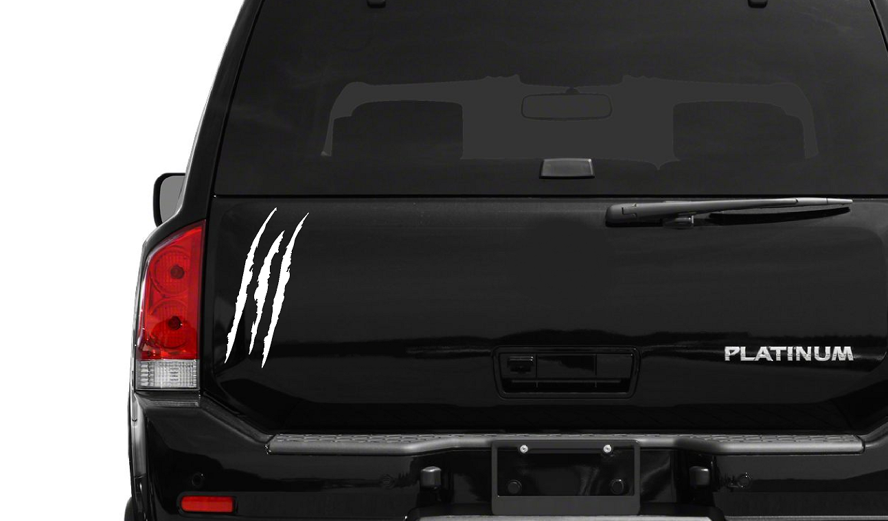 2 pcs Monster Claw Marks (M79) Headlight Decal Available in Eleven Colors! Sticker Stripes Scratch Decal Vinyl for Sports Cars SUV Pickup Truck Window Motorcycles by CustomDecal US (White)