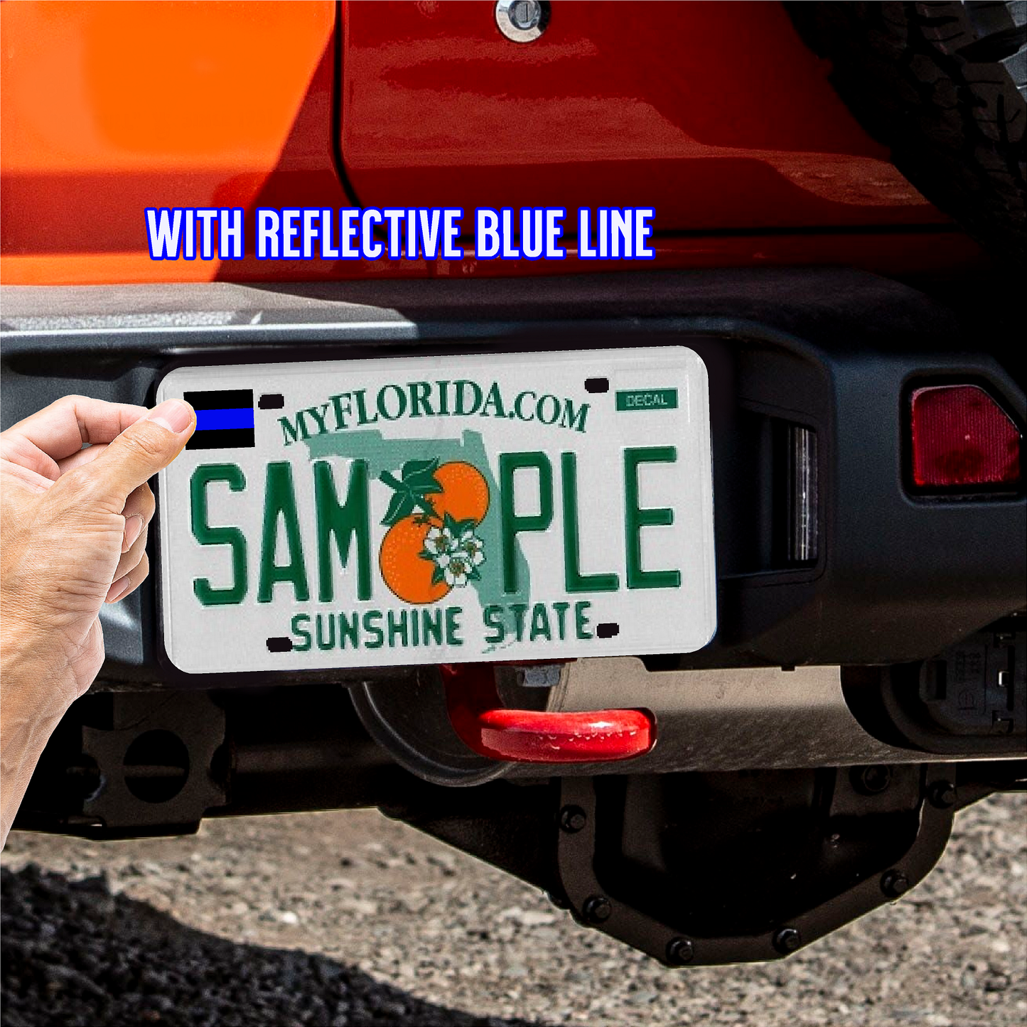 6 Pack Thin Blue Line Vinyl Decal License Tag Sticker (F15) | Waterproof and Reflective | Easy to Apply on Metal, Car, Truck, Motorcycle, Trailer | Support Cops and Law Enforcement