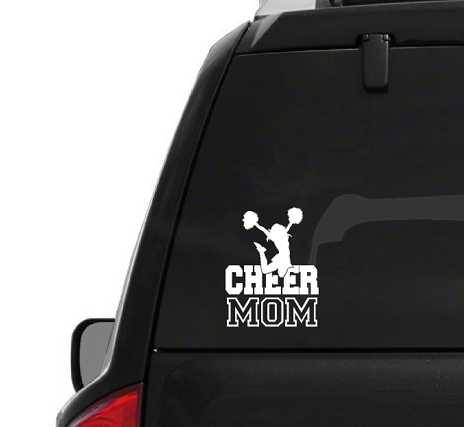 Cheer Mom (F3) Cheerleader Vinyl Decal Sticker | Waterproof | Easy to Apply by CustomDecal US