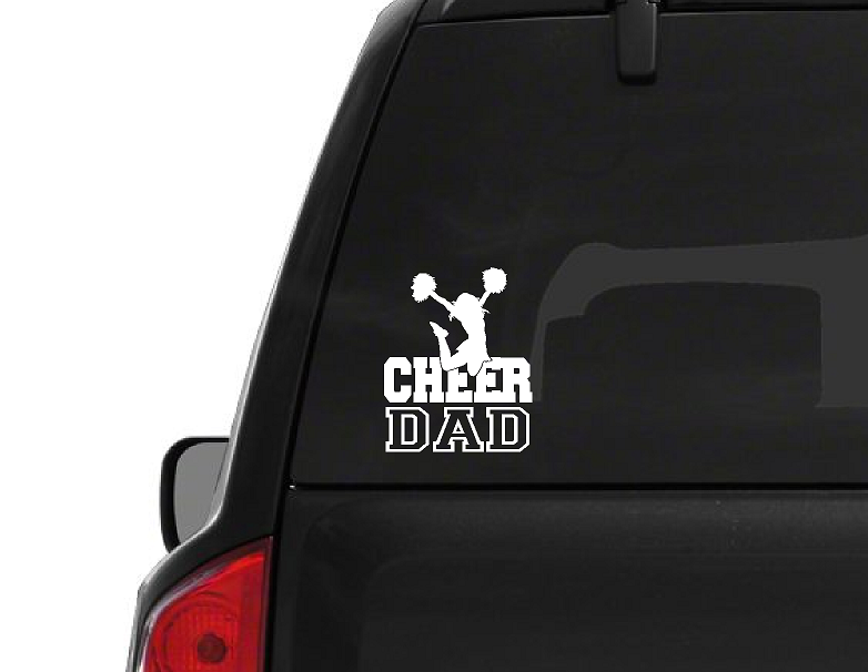 Cheer Dad (F4) Cheerleader Vinyl Decal Sticker | Waterproof | Easy to Apply by CustomDecal US