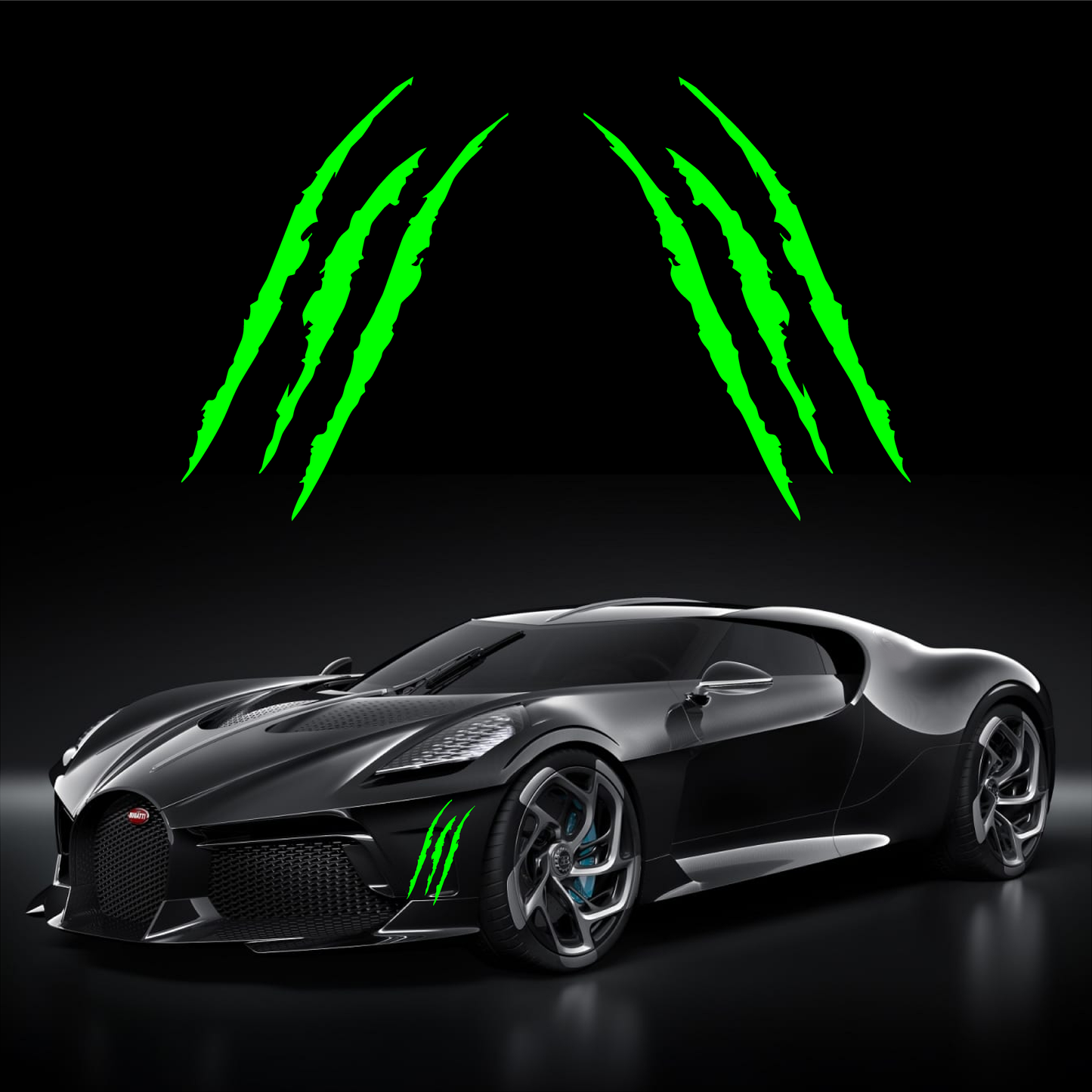 2 pcs Monster Claw Marks (M79) Headlight Decal Available in Eleven Colors! Sticker Stripes Scratch Decal Vinyl for Sports Cars SUV Pickup Truck Window Motorcycles by CustomDecal US (Lime Green)