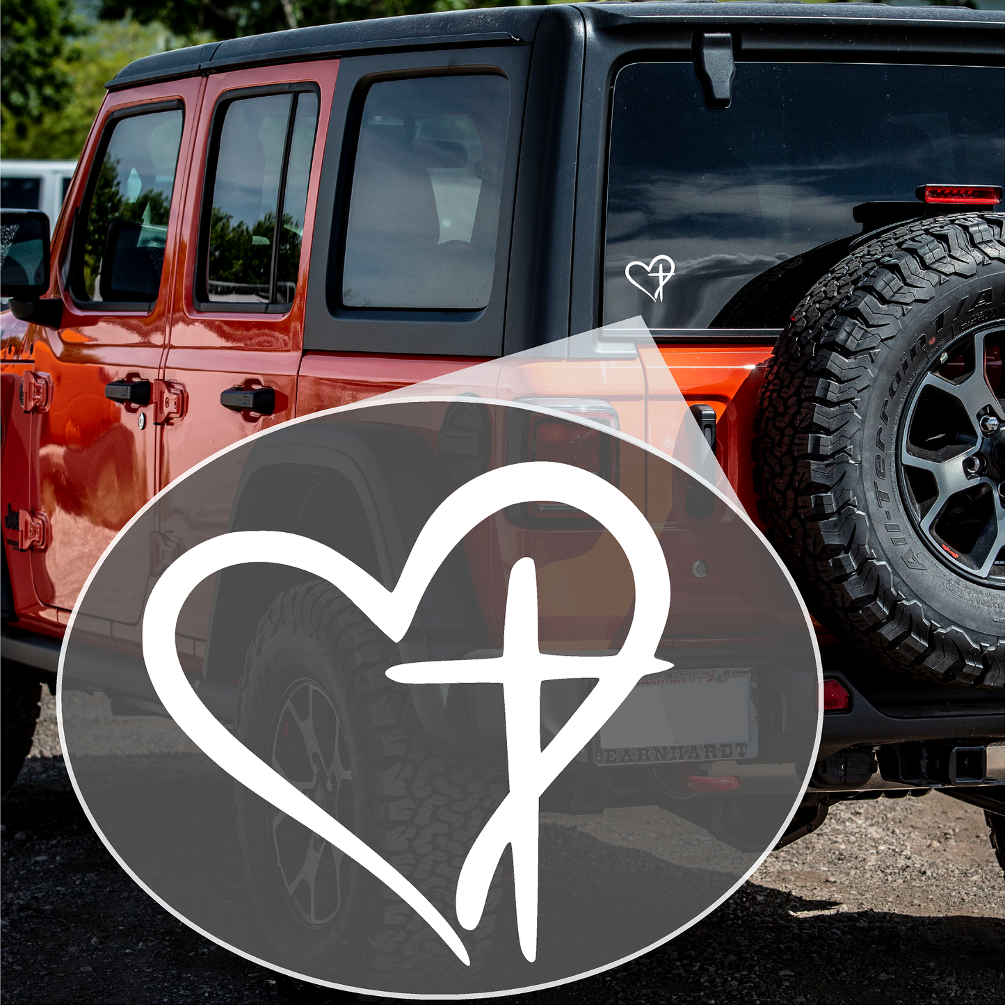 Heart Cross White (R10) Vinyl Decal Sticker Car/Truck Laptop/Netbook Window