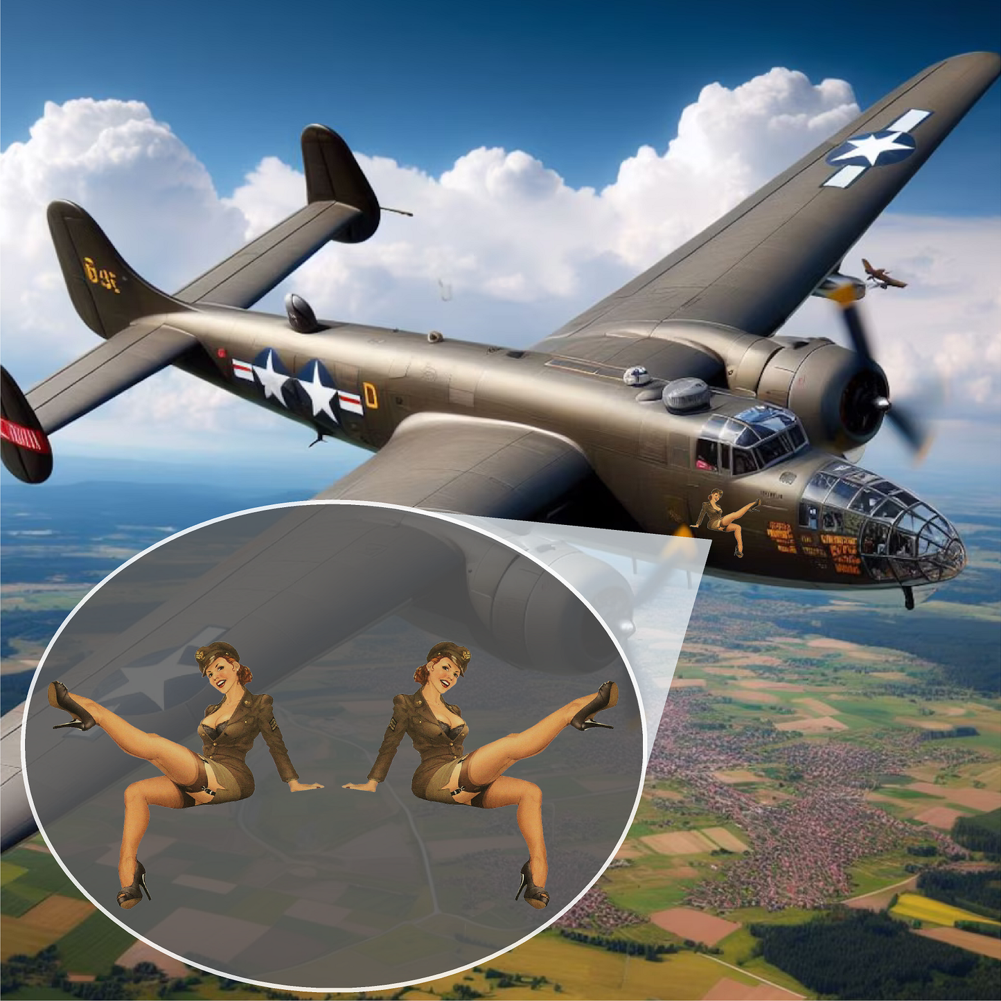 Set of 2 Remote Control (RC14) Pin Up Girl RC Airplane Sticker Decal