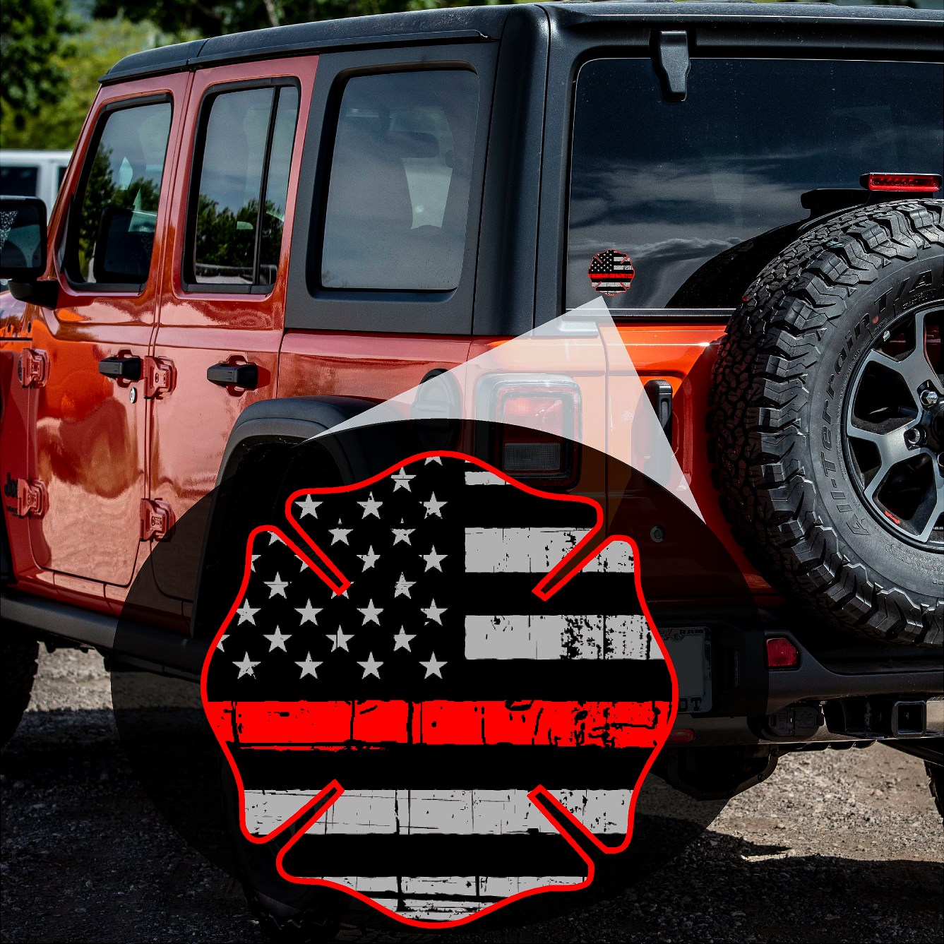Fire Deparment Logo (T24) USA 4" Firefighter Vinyl Decal Sticker Car Window