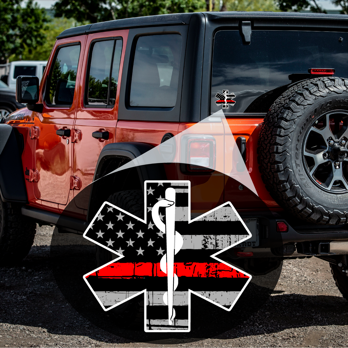 Fire Deparment Logo (T26) EMS USA 4" Firefighter Vinyl Decal Sticker Car Window