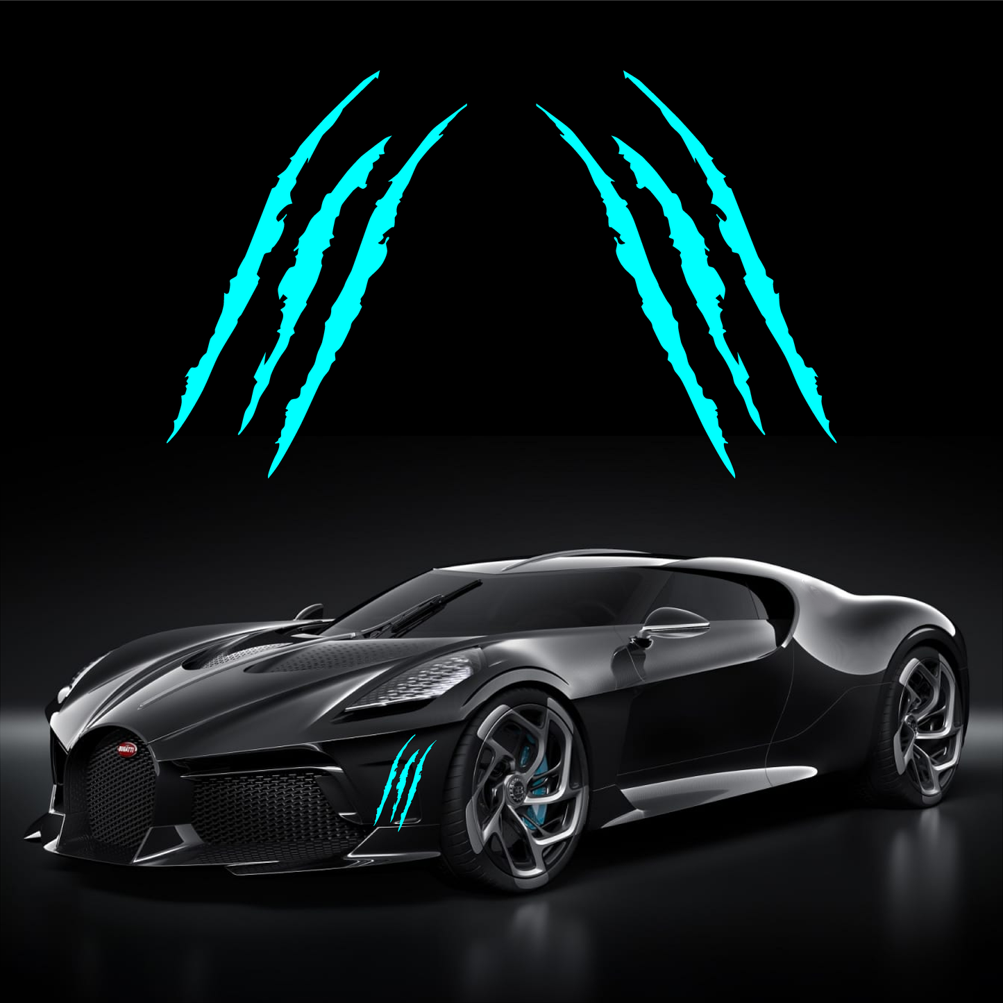 2 pcs Monster Claw Marks (M79) Headlight Decal Available in Eleven Colors! Sticker Stripes Scratch Decal Vinyl for Sports Cars SUV Pickup Truck Window Motorcycles by CustomDecal US (Teal)