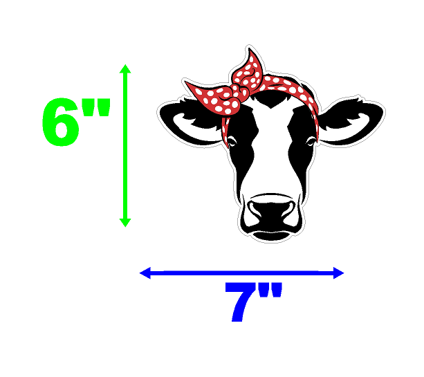 Heifer Decal Cow Vinyl Sticker - Waterproof and Easy to Apply on Car, Boat, Window, Windshield, Door or Bumper