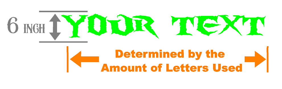 Custom Vinyl Lettering Decal | Make Your Own Car Sticker Decal Personalized Text - Waterproof and Easy to Apply on Semi, Truck, Car, Boat, Window, Windshield, Door, Business or Bumper | 30 Fonts & 11 Colors (6 inch High Lettering)