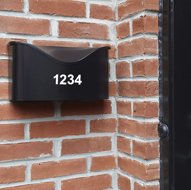 1" Inch Premium Mailbox Number Vinyl Decal Sticker Sheet (White)