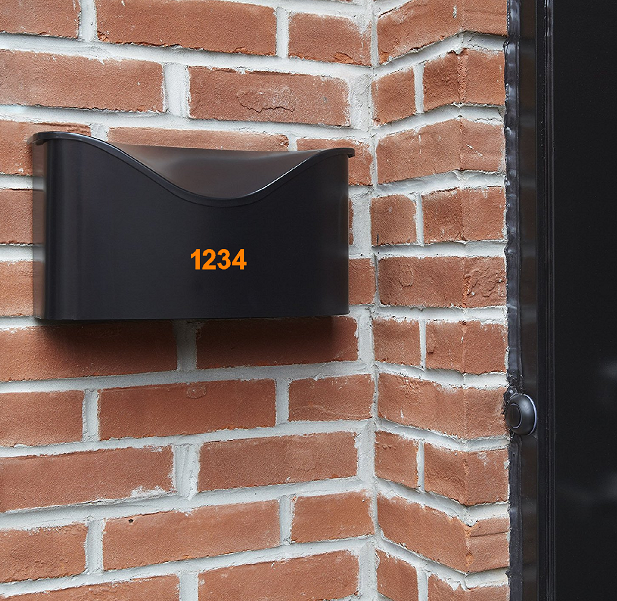 1" Inch Premium Reflective Mailbox Number Vinyl Decal Sticker Sheet (Orange)