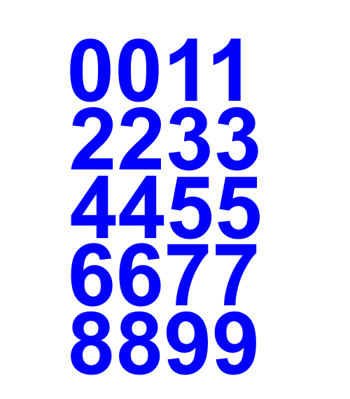 4" Inch Premium Mailbox Number Vinyl Decal Sticker Sheet (Blue)