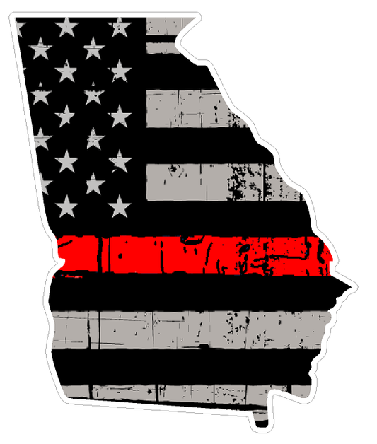 Georgia State (C11) Thin Red Line Vinyl Decal Sticker Car/Truck Laptop/Netbook Window