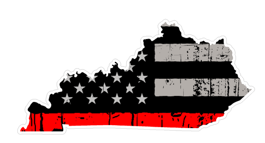 Kentucky State (C18) Thin Red Line Vinyl Decal Sticker Car/Truck Laptop/Netbook Window