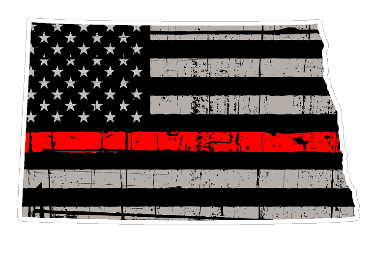 North Dakota State (C35) Thin Red Line Vinyl Decal Sticker Car/Truck Laptop/Netbook Window