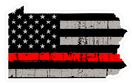 Pennsylvania State (C39) Thin Red Line Vinyl Decal Sticker Car/Truck Laptop/Netbook Window