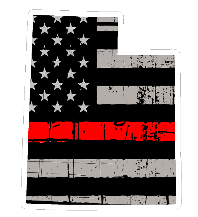 Utah State (C44) Thin Red Line Vinyl Decal Sticker Car/Truck Laptop/Netbook Window