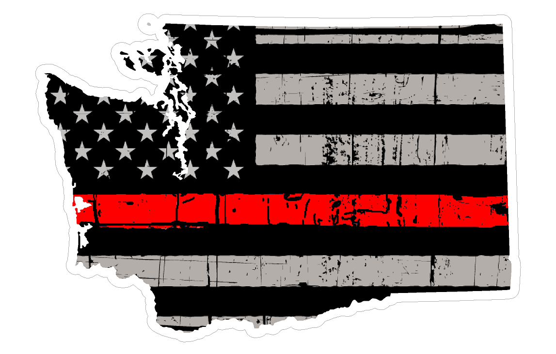 Washington State (C47) Thin Red Line Vinyl Decal Sticker Car/Truck Laptop/Netbook Window