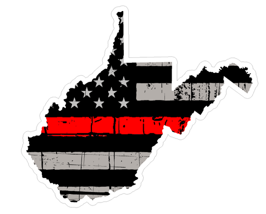 West Virginia State (C48) Thin Red Line Vinyl Decal Sticker Car/Truck Laptop/Netbook Window