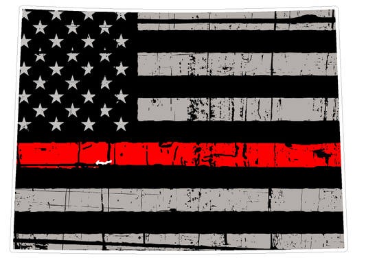 Colorado State (C8) Thin Red Line Vinyl Decal Sticker Car/Truck Laptop/Netbook Window