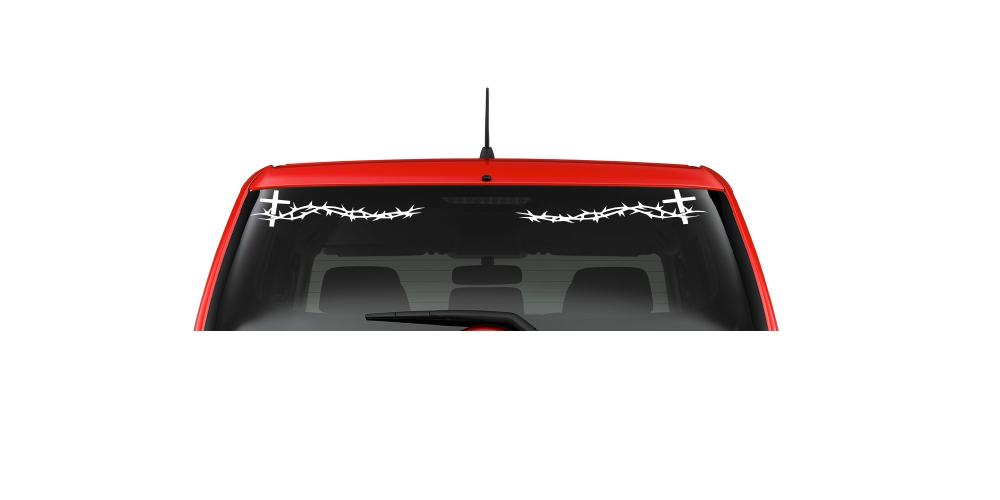 Cross and Thorns (R15) Vinyl Decal Sticker Car/Truck Laptop/Netbook Window