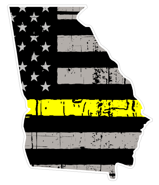 Georgia State (E11) Thin Yellow Line Dispatch Vinyl Decal Sticker Car/Truck Laptop/Netbook Window