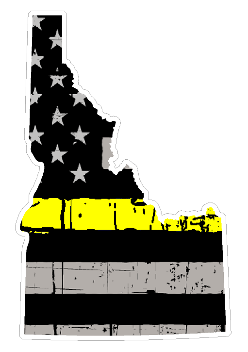 Idaho State (E13) Thin Yellow Line Dispatch Vinyl Decal Sticker Car/Truck Laptop/Netbook Window