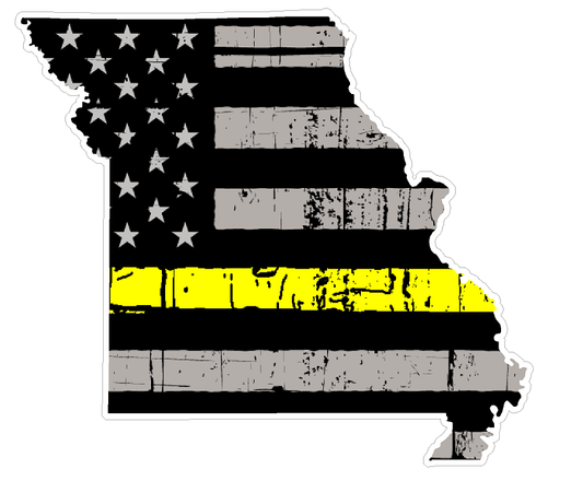 Missouri State (E26) Thin Yellow Line Dispatch Vinyl Decal Sticker Car/Truck Laptop/Netbook Window