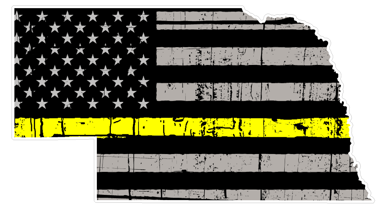 Nebraska State (E28) Thin Yellow Line Dispatch Vinyl Decal Sticker Car/Truck Laptop/Netbook Window