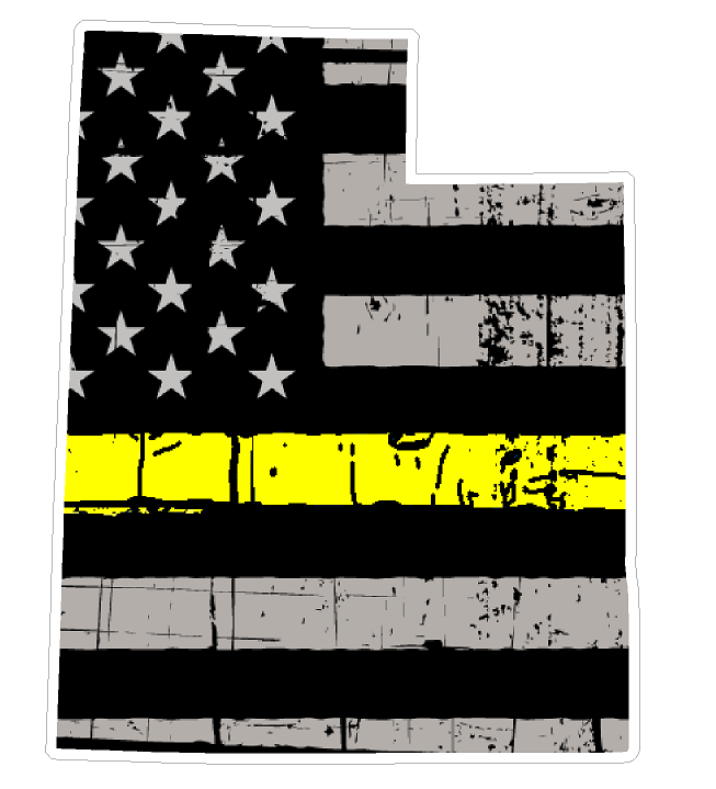 Utah State (E44) Thin Yellow Line Dispatch Vinyl Decal Sticker Car/Truck Laptop/Netbook Window