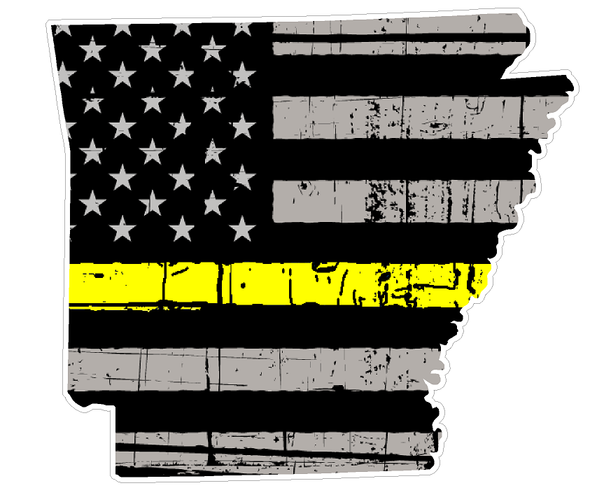 Arkansas State (E6) Thin Yellow Line Dispatch Vinyl Decal Sticker Car/Truck Laptop/Netbook Window