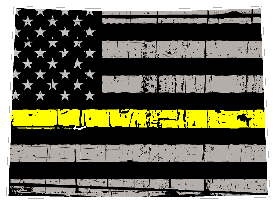 Colorado State (E8) Thin Yellow Line Dispatch Vinyl Decal Sticker Car/Truck Laptop/Netbook Window