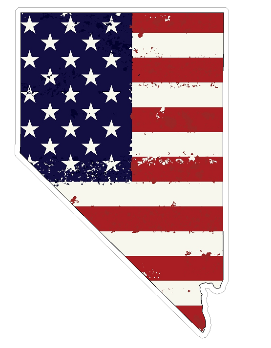 Nevada State (J29) USA Flag Distressed Vinyl Decal Sticker Car/Truck Laptop/Netbook Window