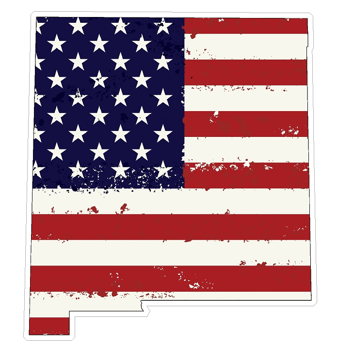 New Mexico State (J32) USA Flag Distressed Vinyl Decal Sticker Car/Truck Laptop/Netbook Window