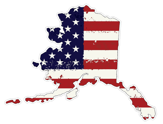 Alaska State (J4) USA Flag Distressed Vinyl Decal Sticker Car/Truck Laptop/Netbook Window