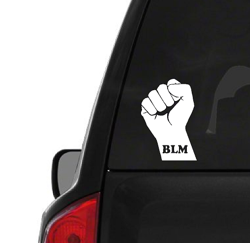 Black Lives Matter (M76) BLM Raised Fist Vinyl Decal Sticker Car Window