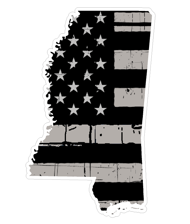 Mississippi State (N25) Distressed Flag Vinyl Decal Sticker Car/Truck Laptop/Netbook Window