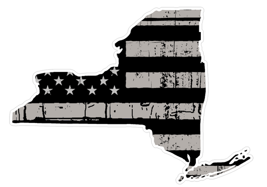 New York State (N33) Distressed Flag Vinyl Decal Sticker Car/Truck Laptop/Netbook Window