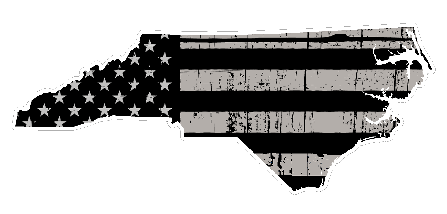 North Carolina State (N34) Distressed Flag Vinyl Decal Sticker Car/Truck Laptop/Netbook Window