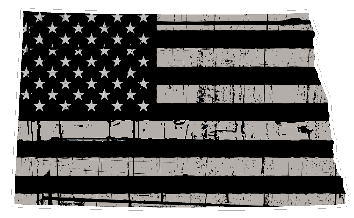 North Dakota State (N35) Distressed Flag Vinyl Decal Sticker Car/Truck Laptop/Netbook Window