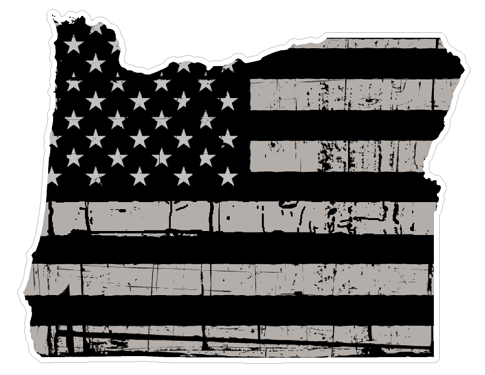 Oregon State (N38) Distressed Flag Vinyl Decal Sticker Car/Truck Laptop/Netbook Window