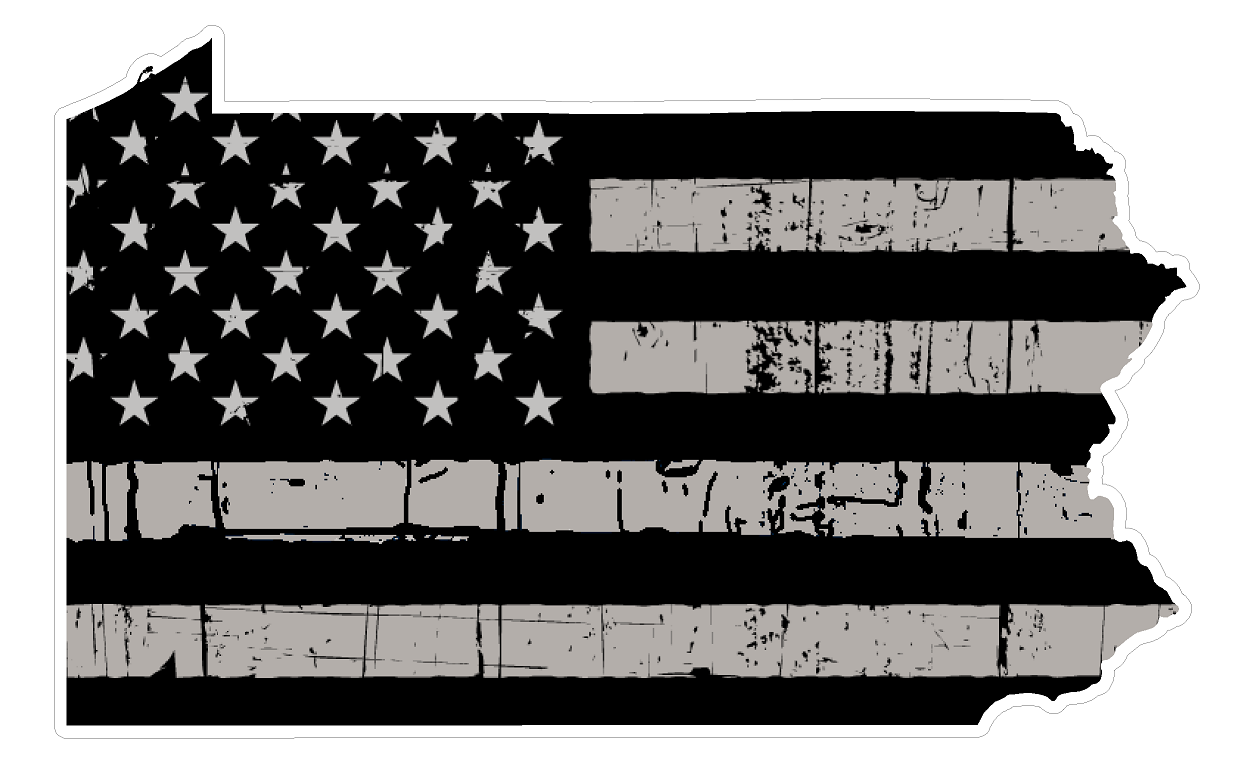 Pennsylvania State (N39) Distressed Flag Vinyl Decal Sticker Car/Truck Laptop/Netbook Window