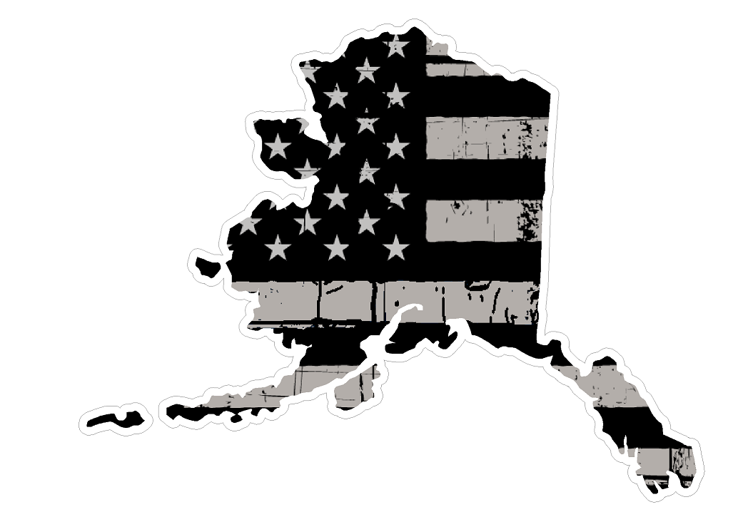 Alaska State (N4) Distressed Flag Vinyl Decal Sticker Car/Truck Laptop/Netbook Window