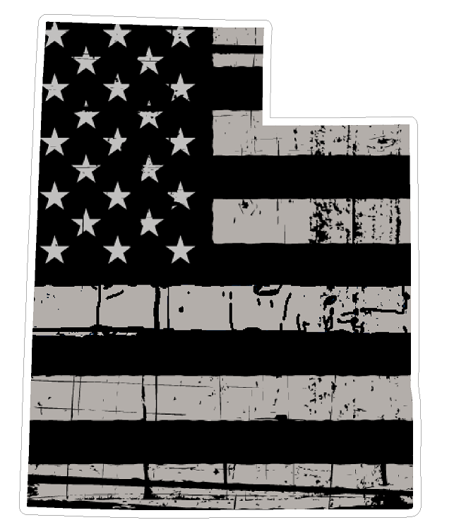 Utah State (N44) Distressed Flag Vinyl Decal Sticker Car/Truck Laptop/Netbook Window