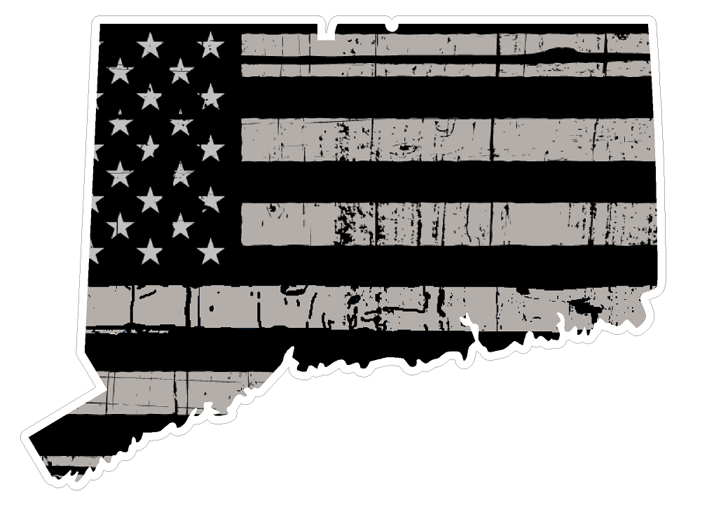 Connecticut State (N9) Distressed Flag Vinyl Decal Sticker Car/Truck Laptop/Netbook Window