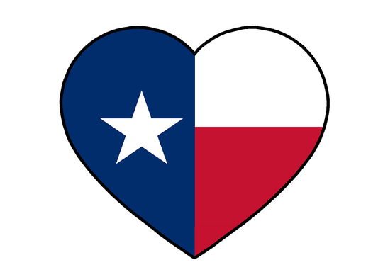 Texas State (P2) Heart Vinyl Decal Sticker Car/Truck Laptop/Netbook Window