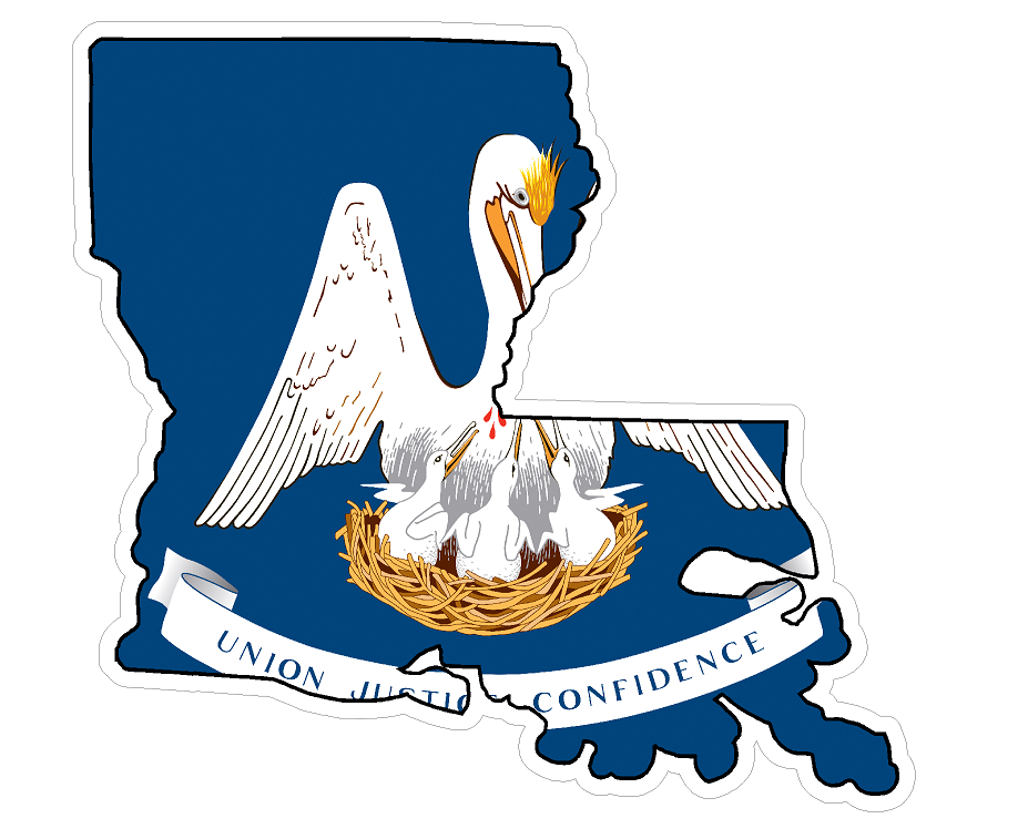 Louisiana State (Q19) Shape Flag Vinyl Decal Sticker Car/Truck Laptop/Netbook Window
