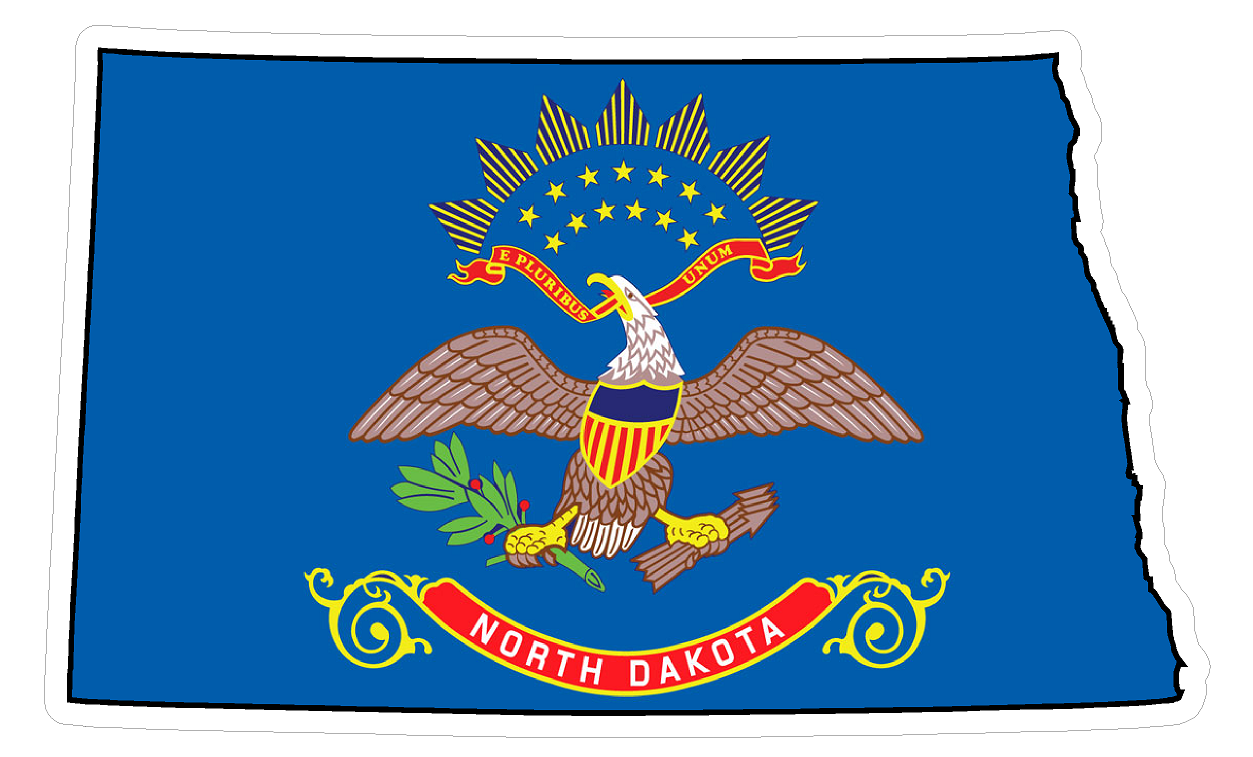 North Dakota State (Q35) Shape Flag Vinyl Decal Sticker Car/Truck Laptop/Netbook Window